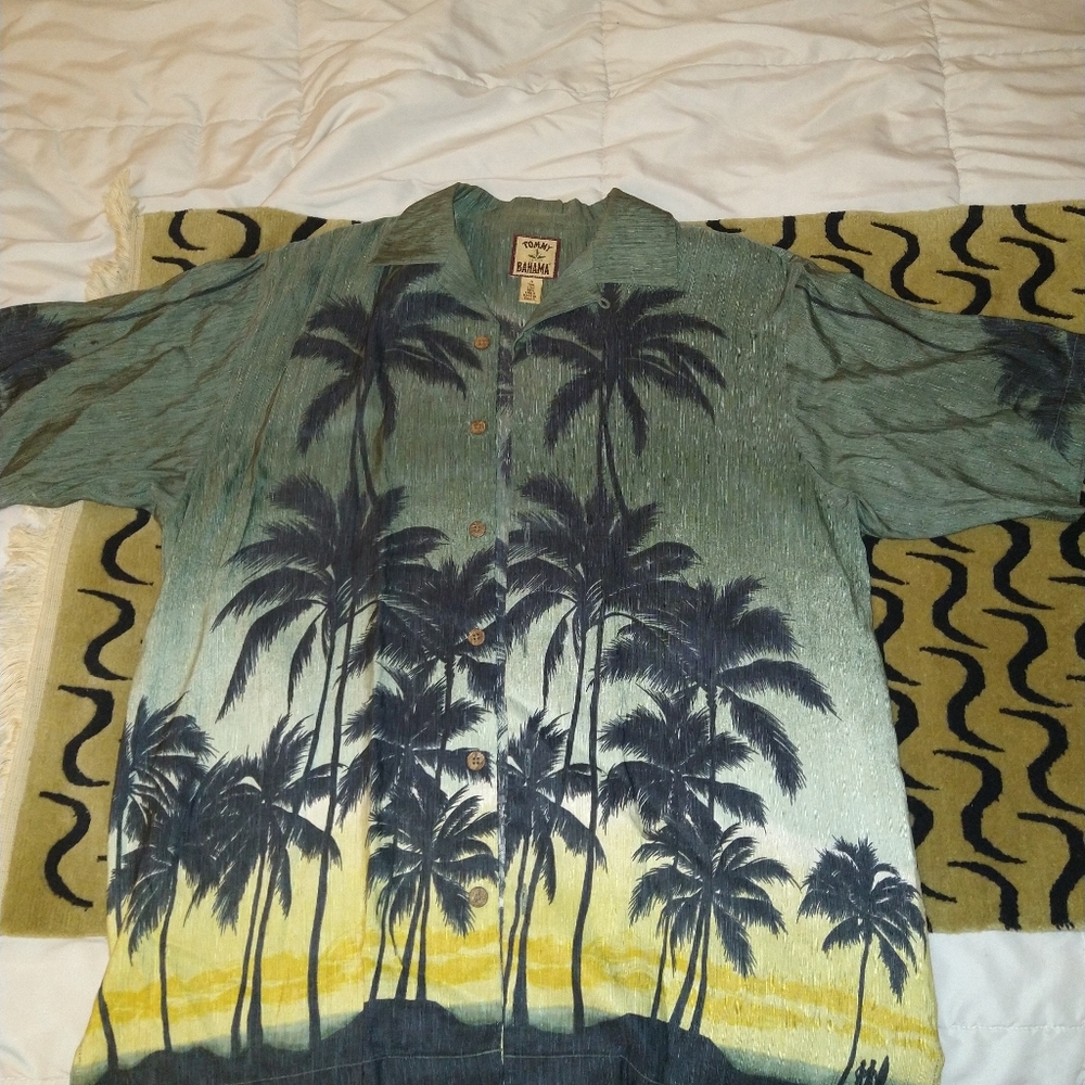 Mens silk tropical shirt